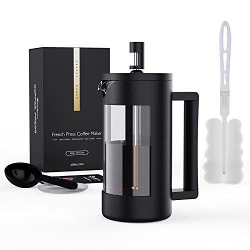 French Press Coffee Maker, Camping Plastic Glass French Coffee Press, Medium Size Tea And Frothed Milk Press,100 Percent BPA Free Prensa Francesa, Rus